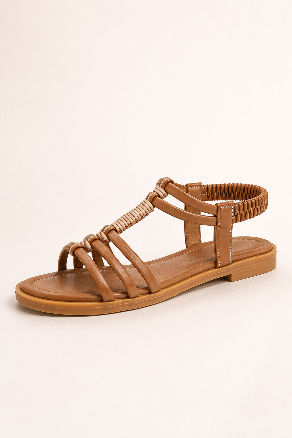Platte Romeinse sandalen voor dames in boho-stijl met elastische bandjes - Maja