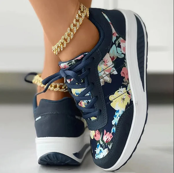 Luisa - Zomerse canvas schoenen met bloemenpatroon voor dames