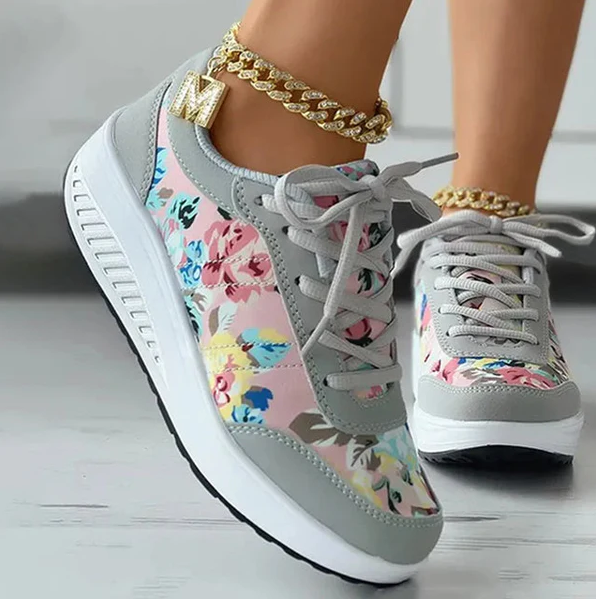 Luisa - Zomerse canvas schoenen met bloemenpatroon voor dames