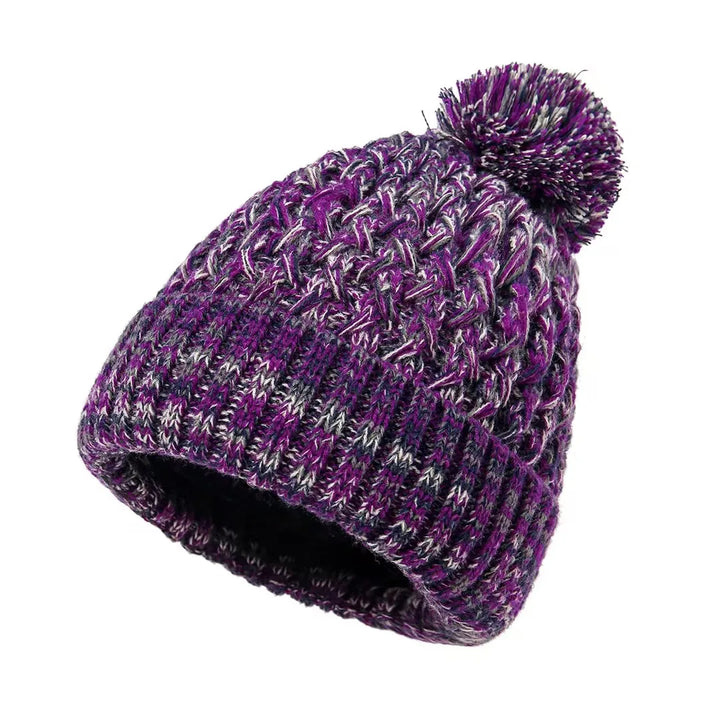 Gebreide damesmuts met pompon - Kireva