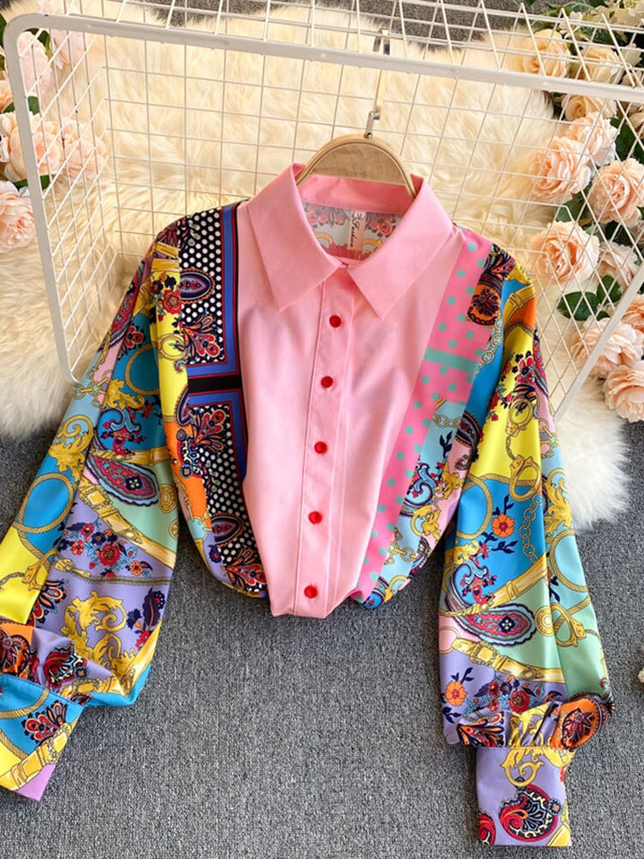 Damesset met plooirok en print - Bianca
