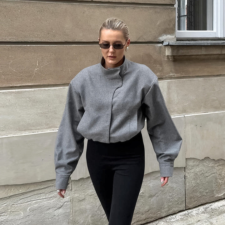 Kort damesjack met hoge kraag - Yasmin