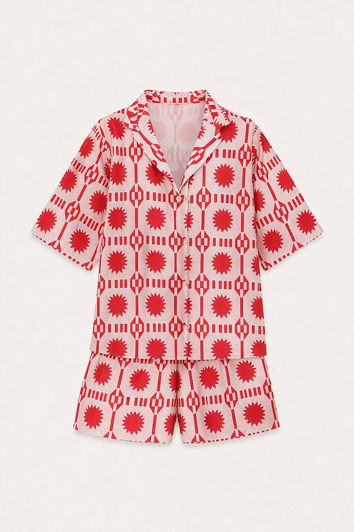 Comfortabel zomers casual damessetje met print - Silvia