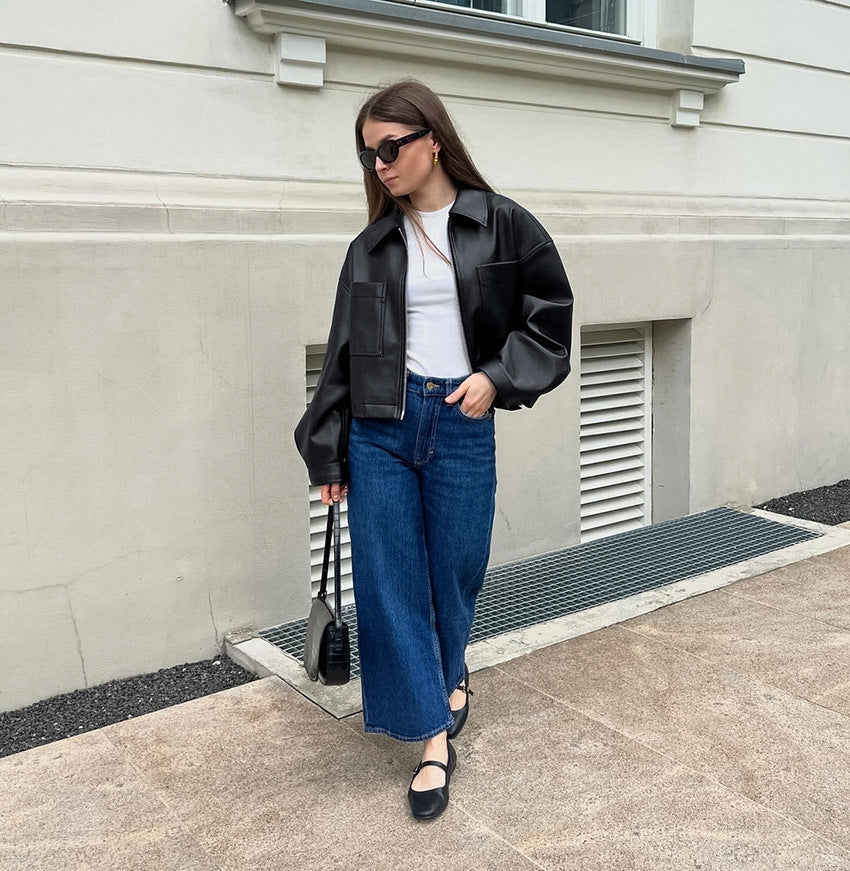 Kort damesjack met metalen ritssluiting - Raizy