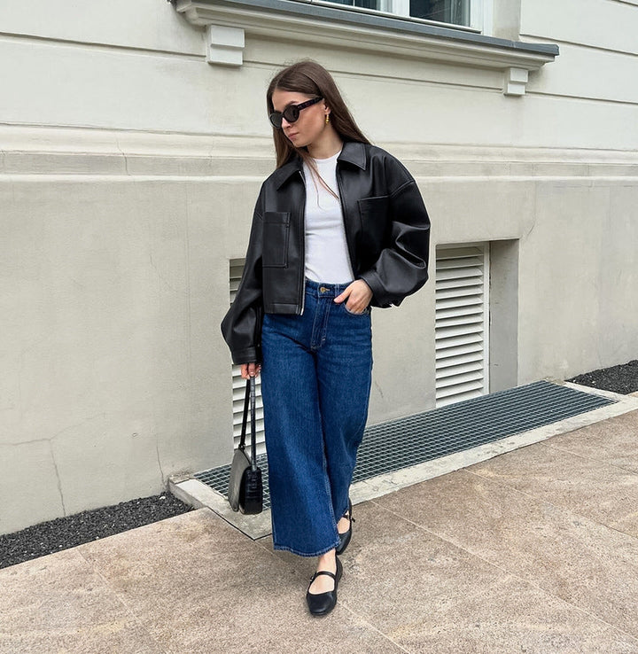 Kort damesjack met metalen ritssluiting - Raizy