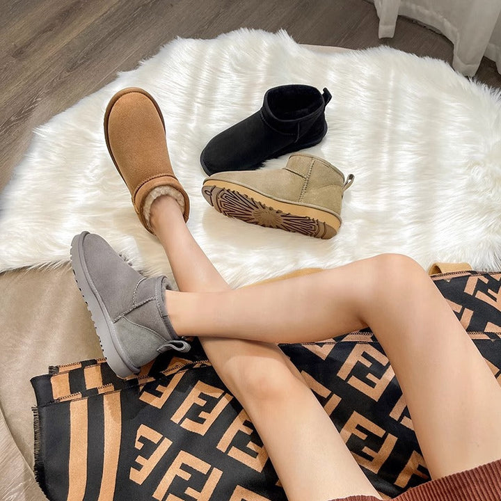 Dames winterlaarzen van suède met wollen voering - Emilia