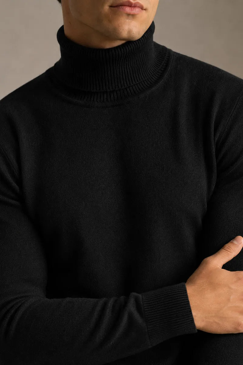 Slim-fit herentrui met col en effen breisel - Caspar