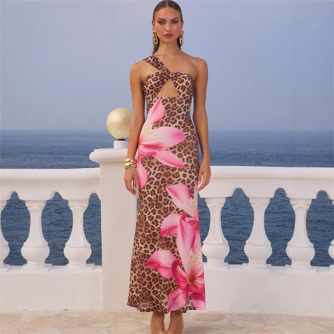 Dames maxi-jurk met bloemen- en dierenprint - Calira