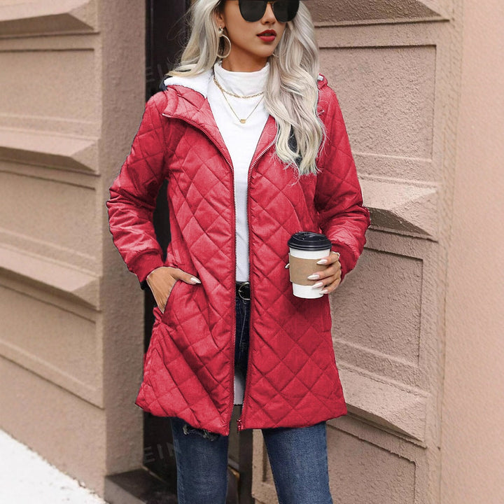 Gewatteerde damesjas met kap - Seriane