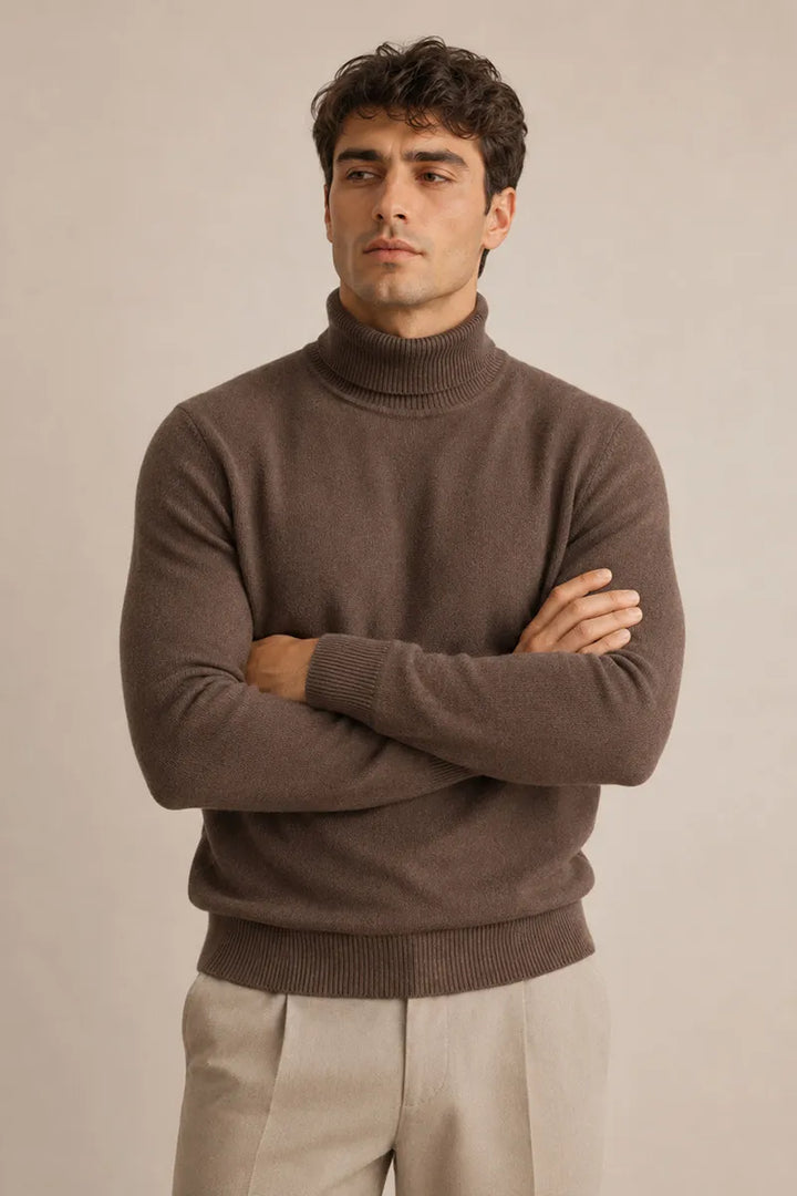Slim-fit herentrui met col en effen breisel - Caspar