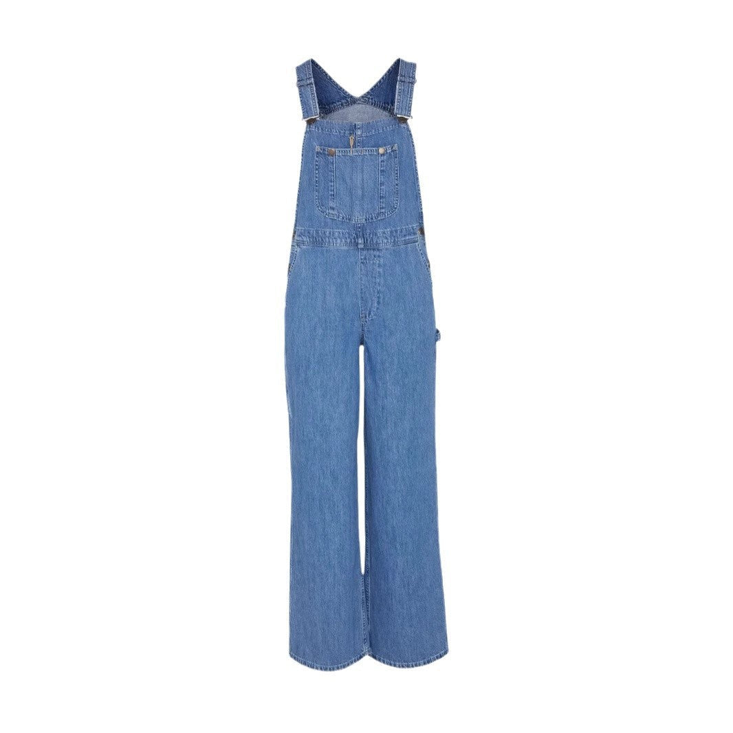 Damesjumpsuit in denim met wijde rechte snit - Shirley