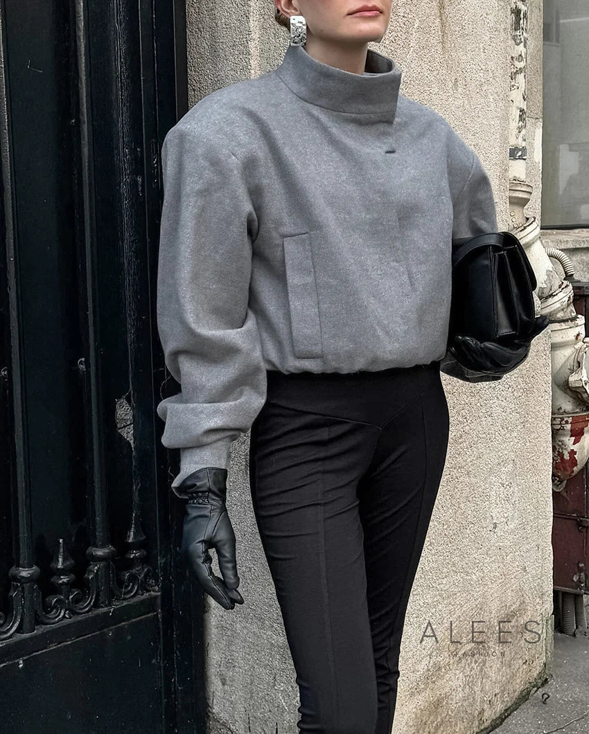 Kort damesjack met hoge kraag - Yasmin