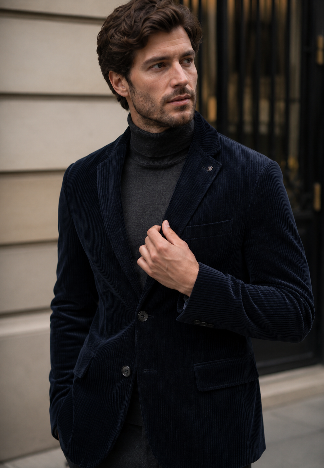 Corduroy blazer met knoopsluiting - Emmett