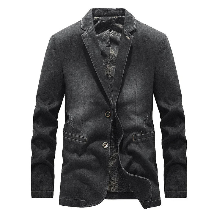 Herenjeans in Amerikaanse stijl met gewassen effect, versleten details en twee knopen - Ivar