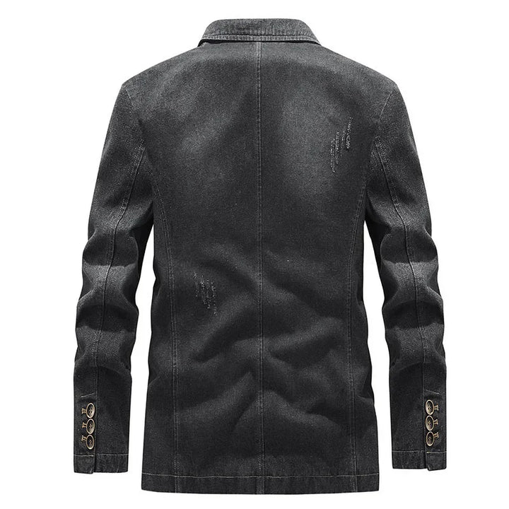 Herenjeans in Amerikaanse stijl met gewassen effect, versleten details en twee knopen - Ivar