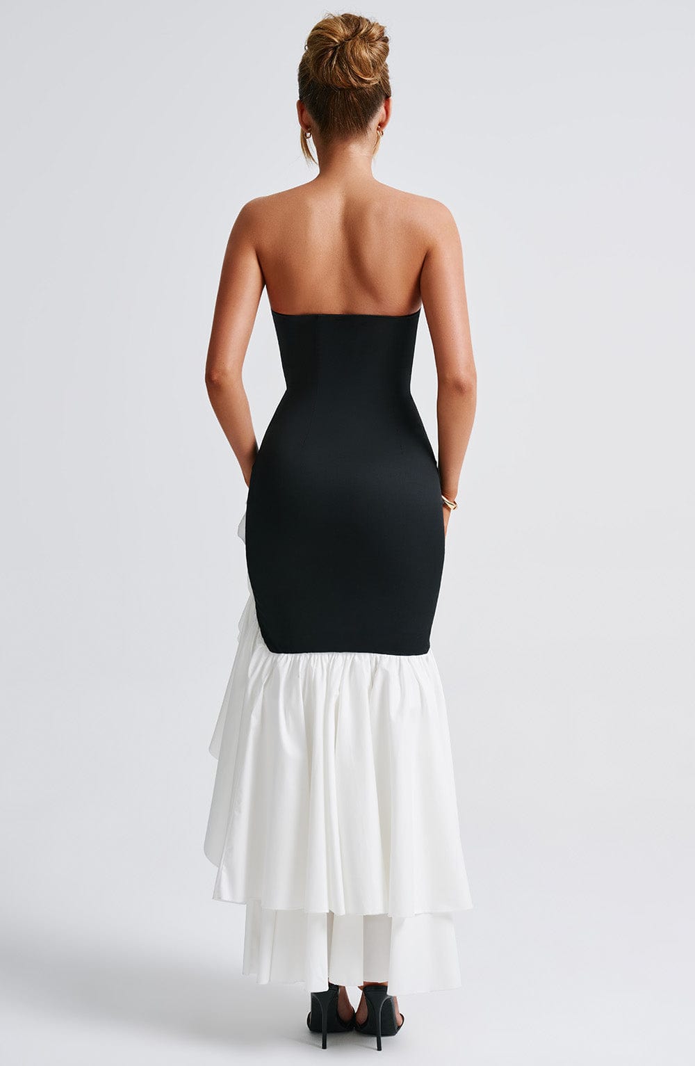 Darlene - Stijlvolle strapless jurk met zijsplit