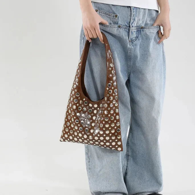 Schoudertas met metallic details - Mariela