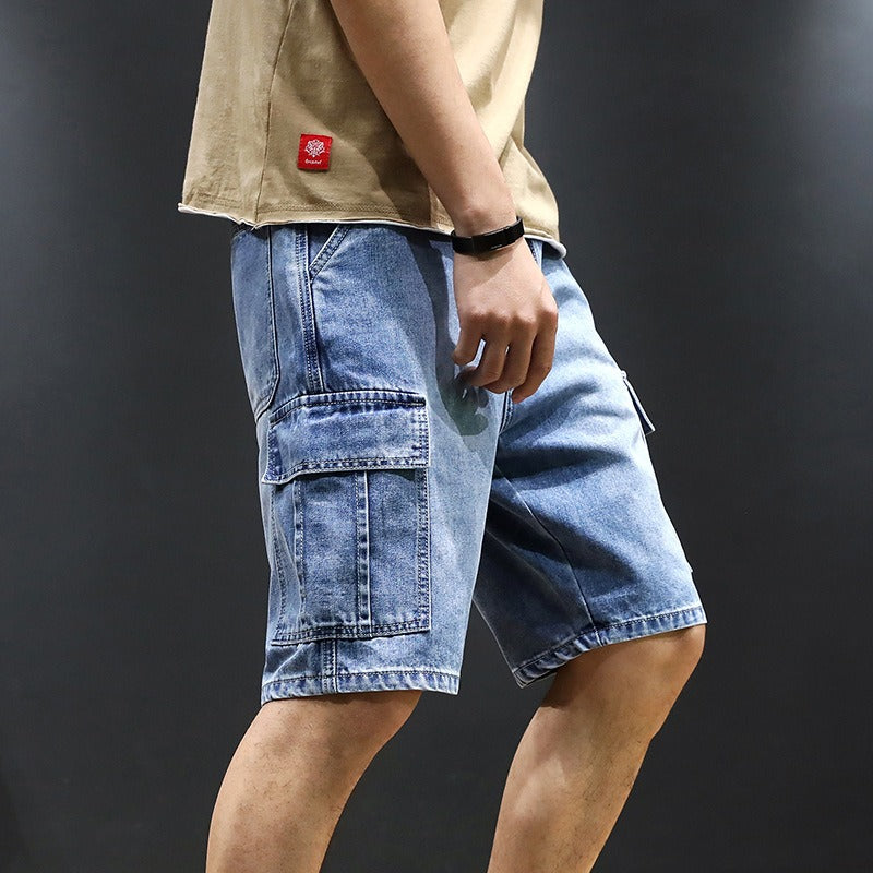 Heren denim shorts met rechte zakken - Tomás