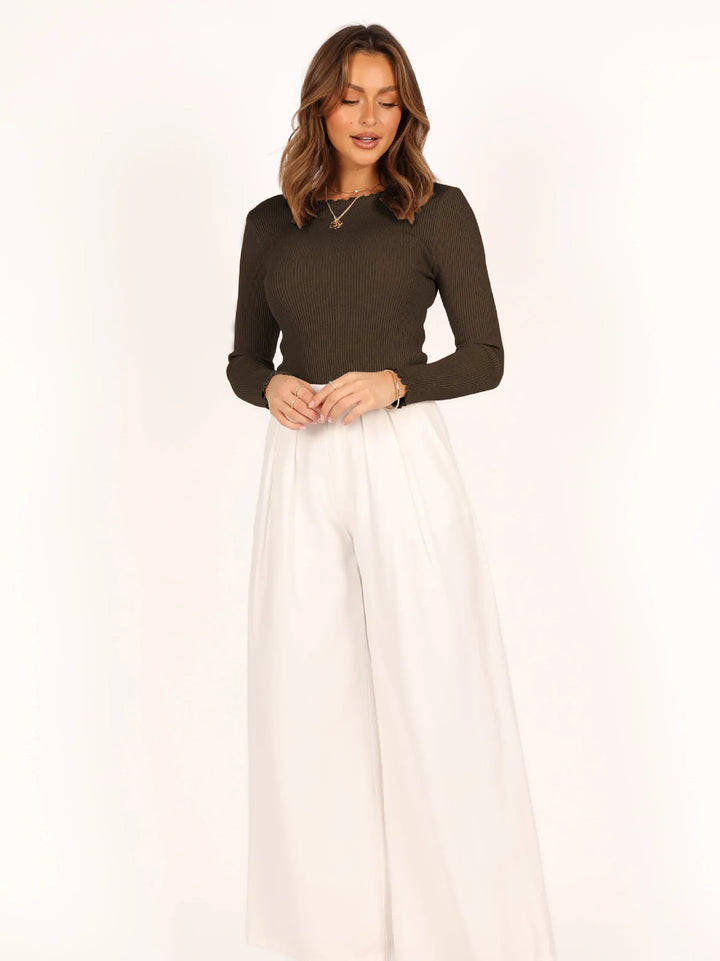 Damestop met lange mouwen en ronde hals - Leni