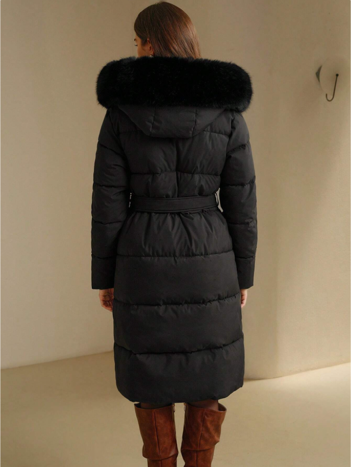 Gewatteerde lange jas voor dames - Lysandra