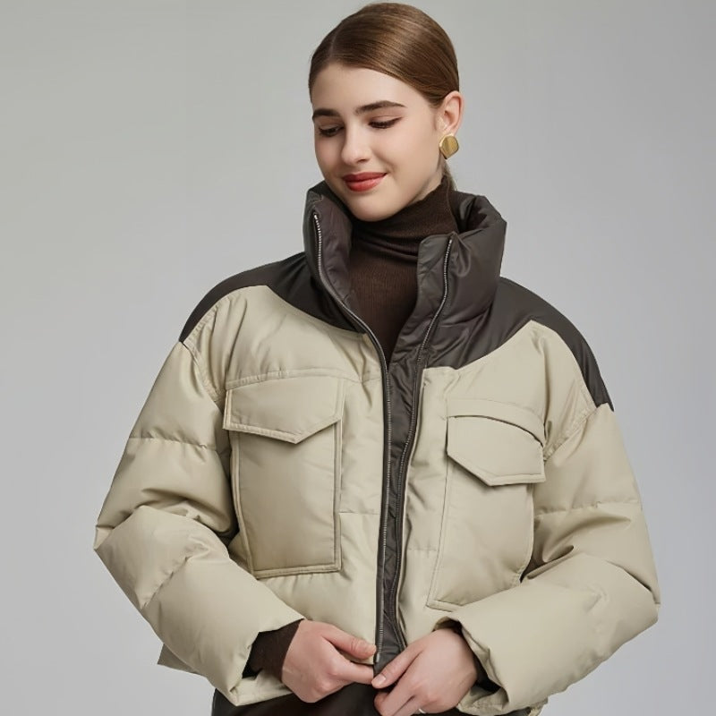 Gewatteerd jack met leren effect voor dames - Édrine