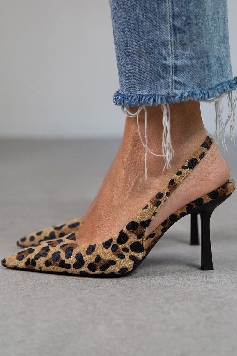 Damesschoenen met dierenprint en open hiel - Elena