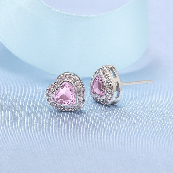 Damesoorbellen met hartontwerp en fonkelende details