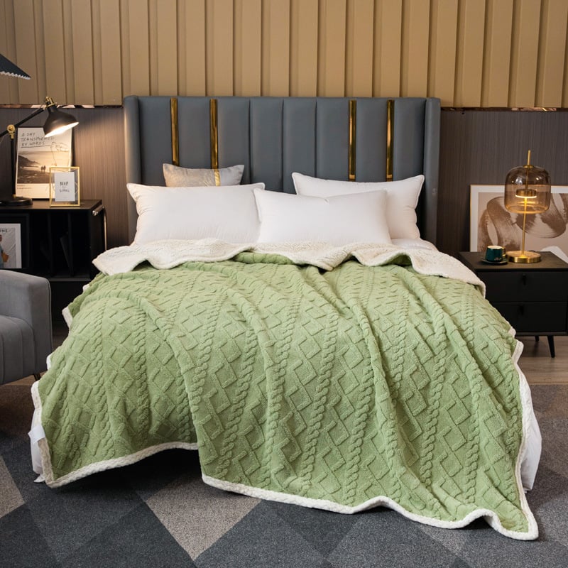 Dubbellaagse thermische deken met zacht wollen effect