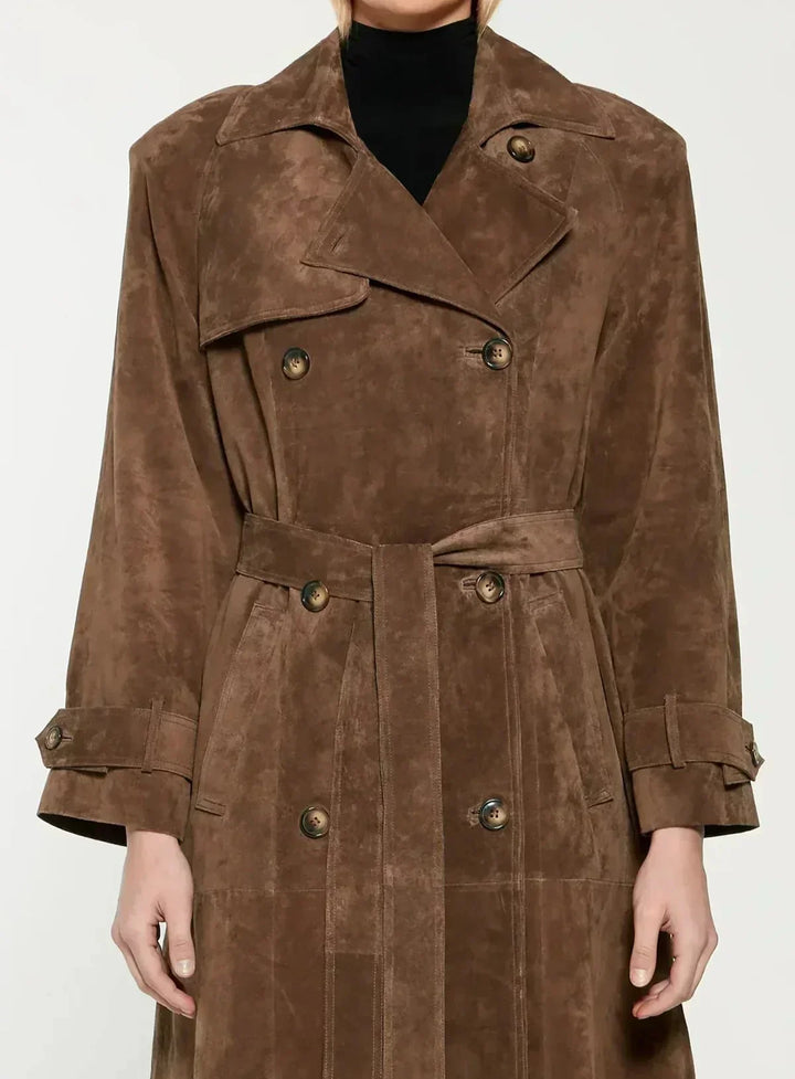 Trenchcoat met suède-effect voor dames - Isola