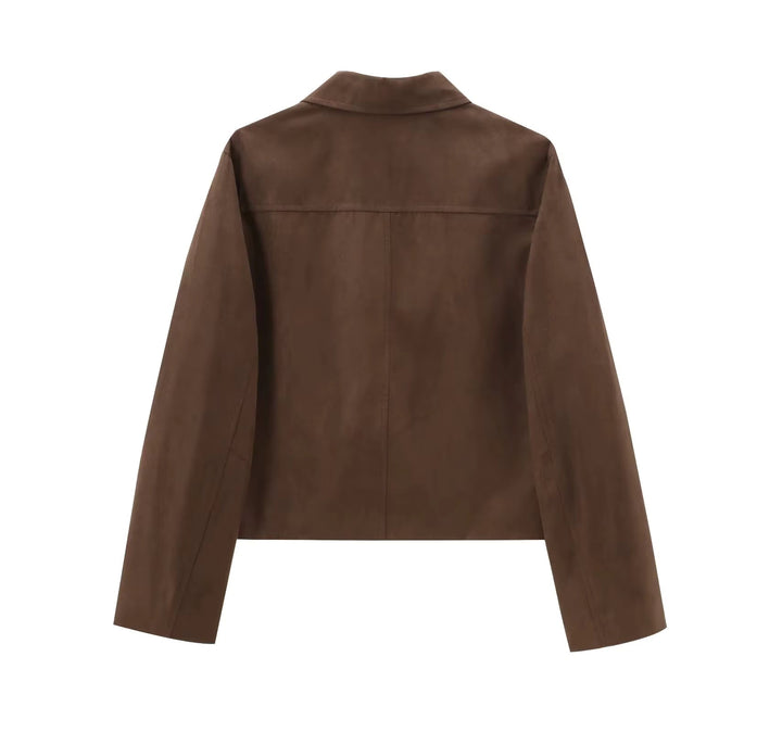 Damesblazer met suède-look en knopen - Sarah