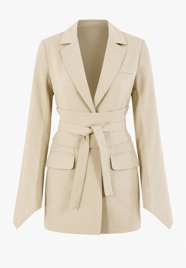 Getailleerde damesblazer met riem - Mila