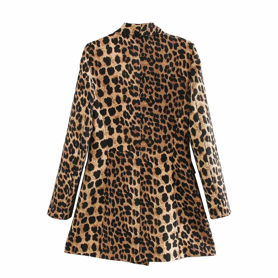 Lange damesblazer met luipaardprint - Luise