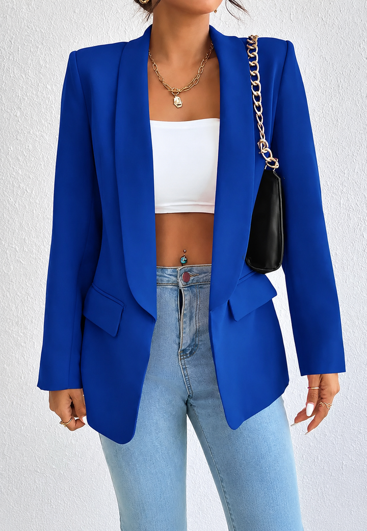 Recht gesneden damesblazer met revers en zakken - Nora