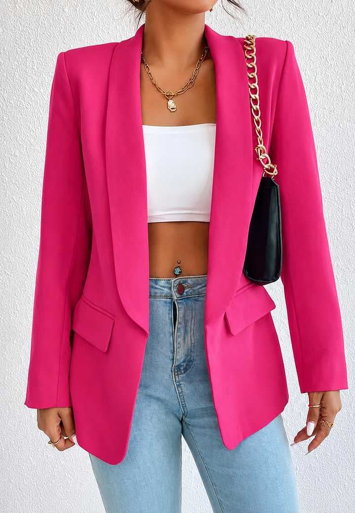 Recht gesneden damesblazer met revers en zakken - Nora