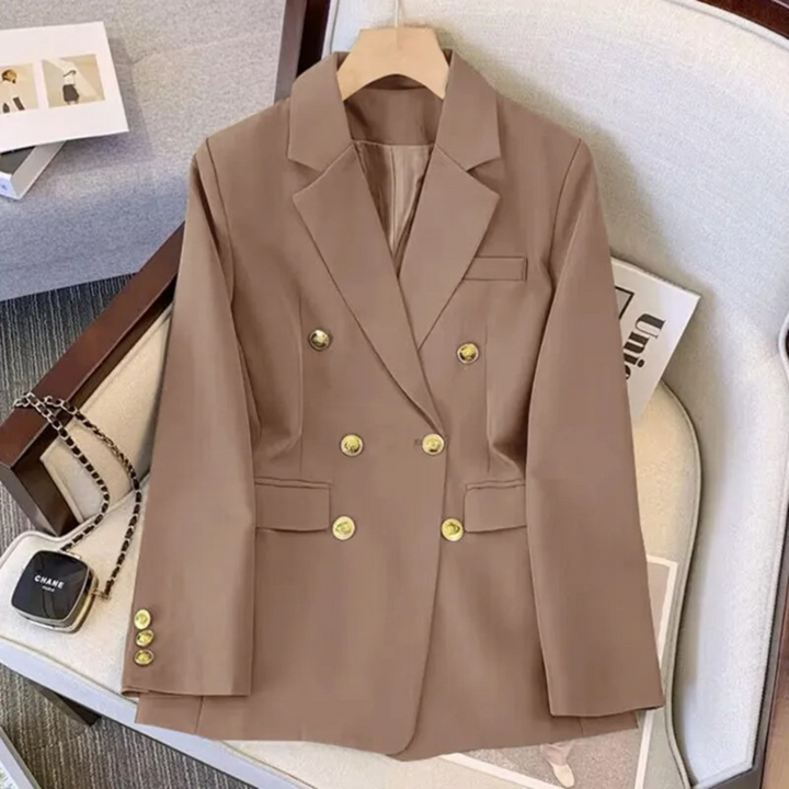 Damesblazer met dubbele knoopsluiting, revers en metalen knopen - Britta