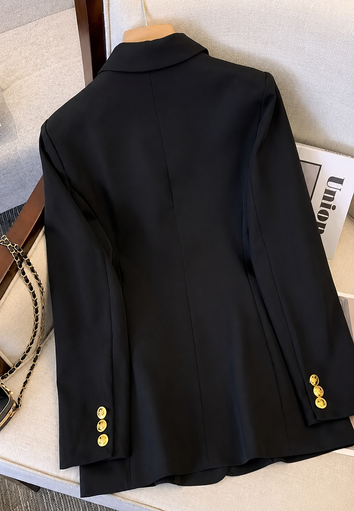Damesblazer met dubbele knoopsluiting, revers en metalen knopen - Britta