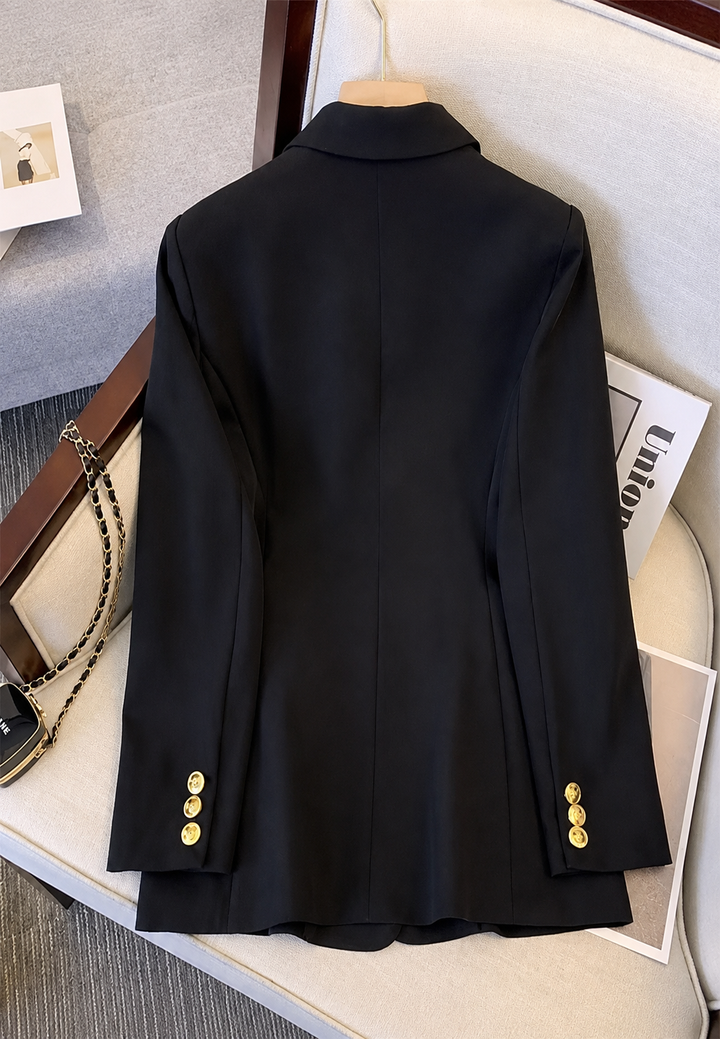 Damesblazer met dubbele knoopsluiting, revers en metalen knopen - Britta