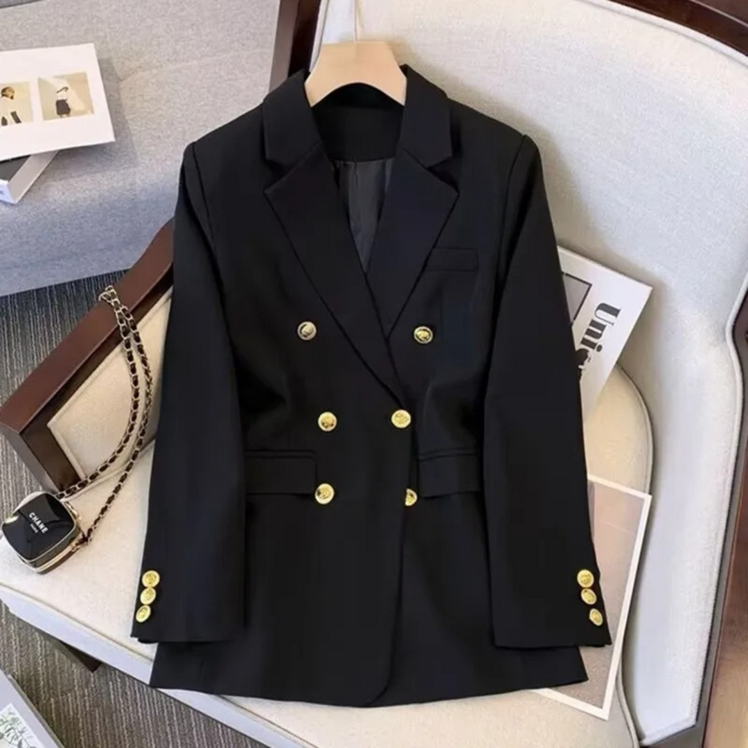 Damesblazer met dubbele knoopsluiting, revers en metalen knopen - Britta