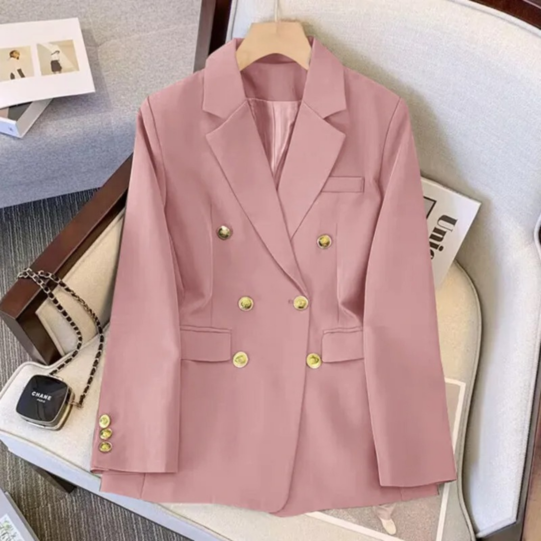 Damesblazer met dubbele knoopsluiting, revers en metalen knopen - Britta