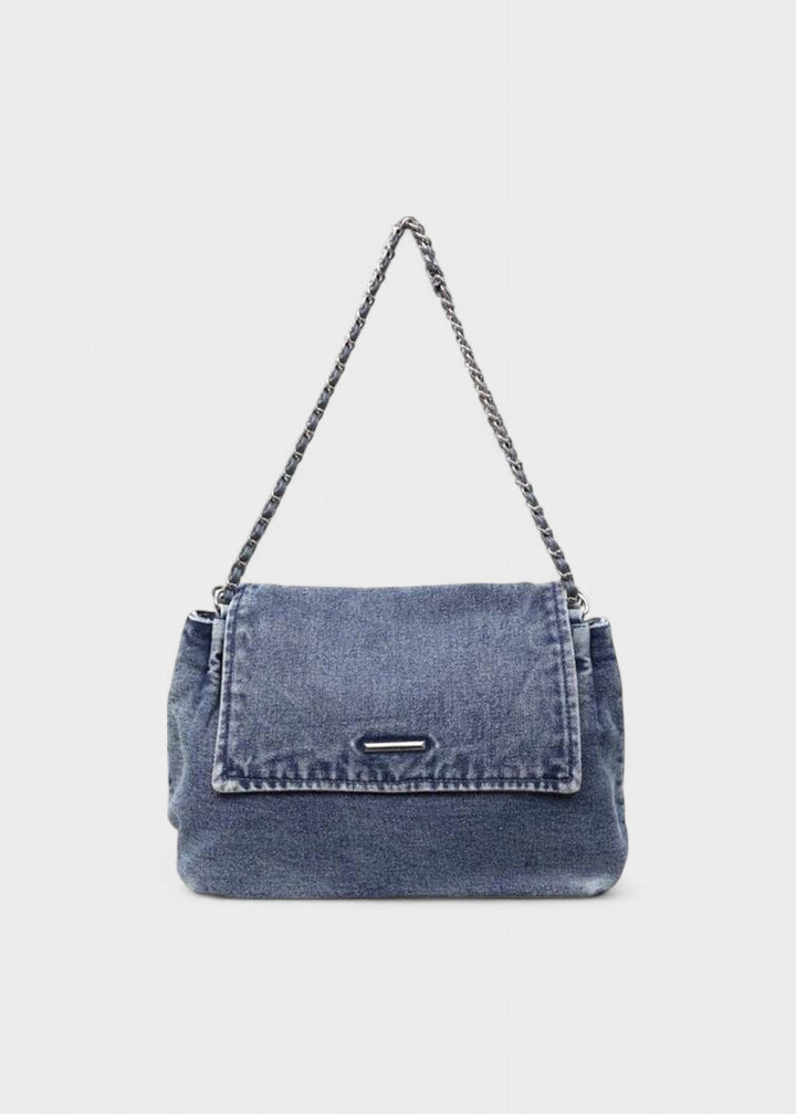 Denim urban stijl metallic kettingtas - Briseida