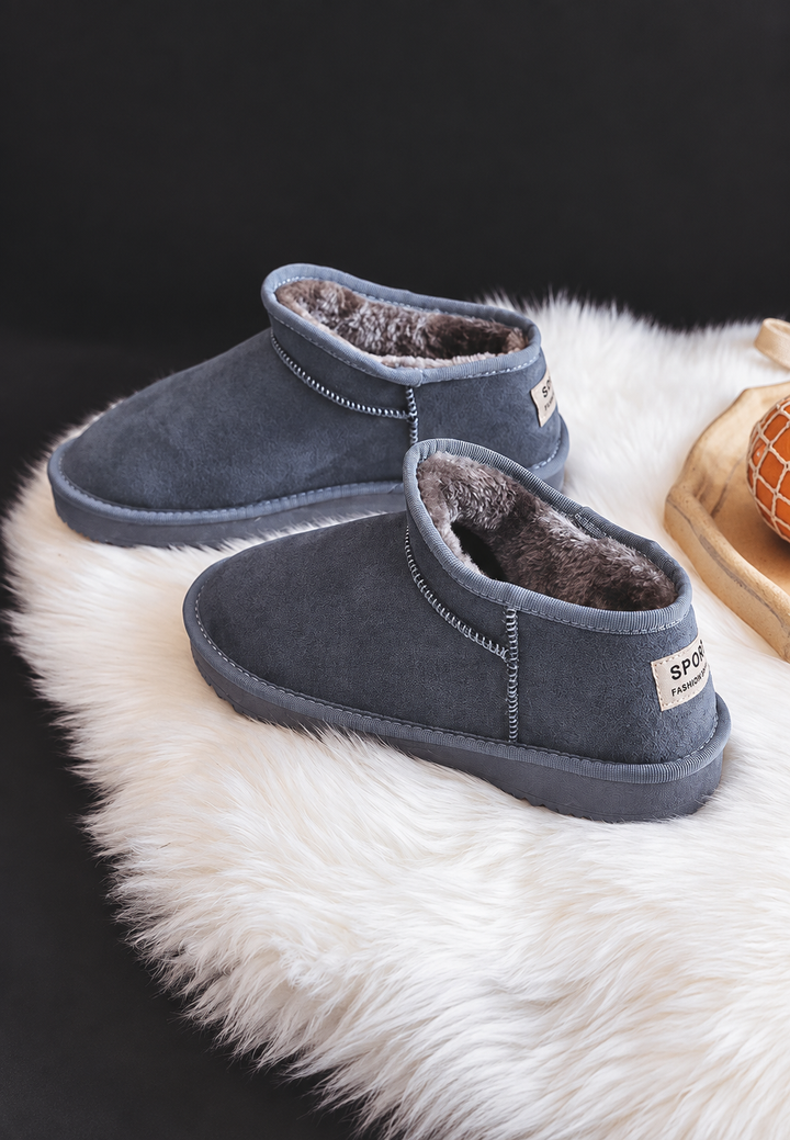 Platte winterenkellaarsjes met suède-look - Nolia