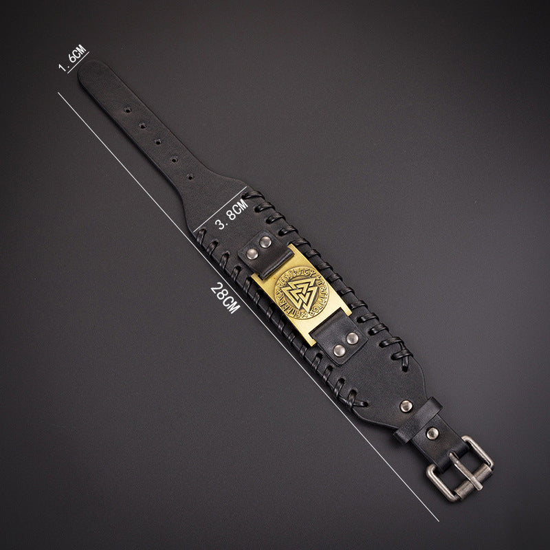 Viking Leren Armband Man - Leif