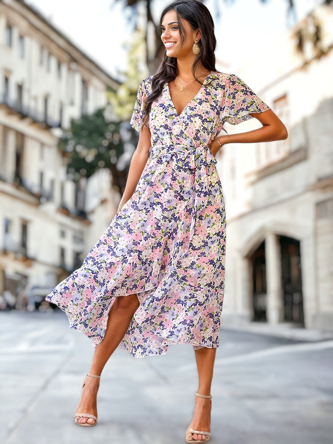 Kaly - Boheemse bloemenprint jurk