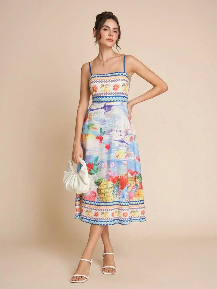 Lentezomer midi-jurk met bloemenprint - Mirela
