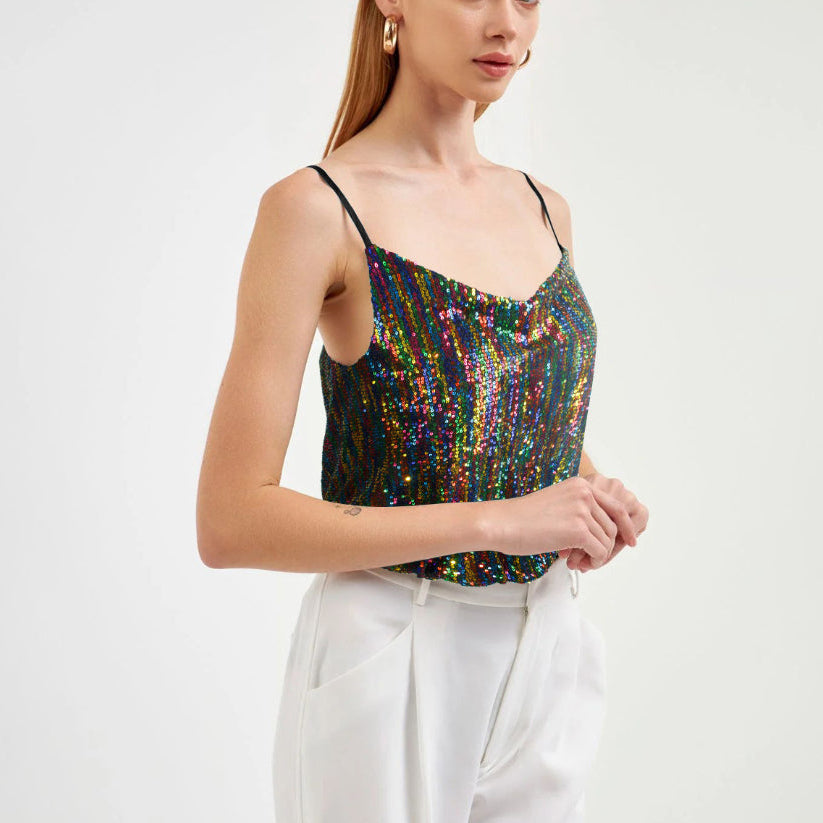 Damestop met lichtgevende pailletten - Nerya