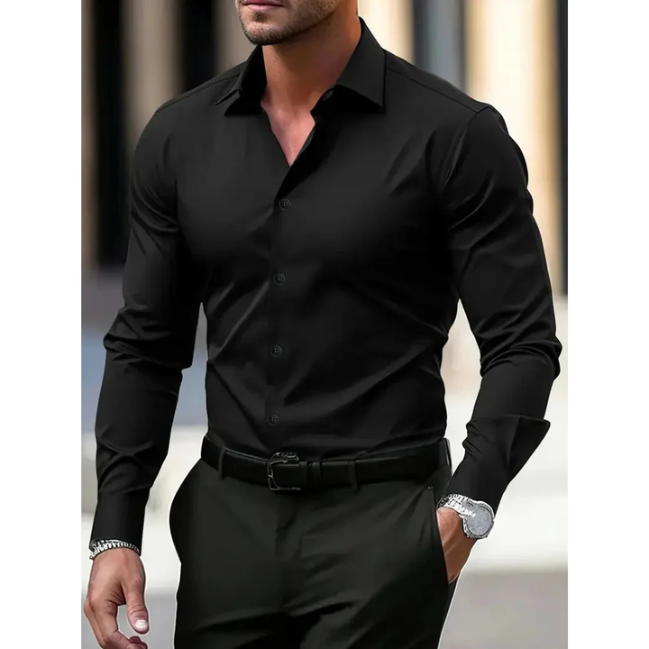 Herenoverhemd met lange mouwen, slim fit en klassieke kraag - Heinrich