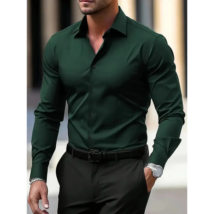 Herenoverhemd met lange mouwen, slim fit en klassieke kraag - Heinrich