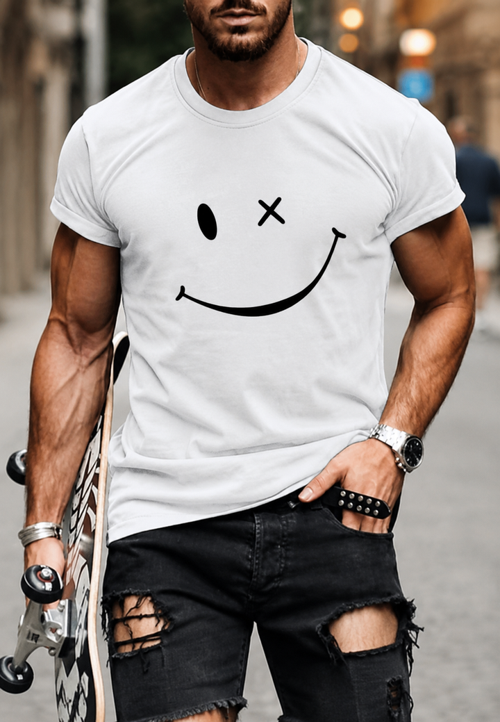 Heren-T-shirt met grafische print op de voorkant - Björn