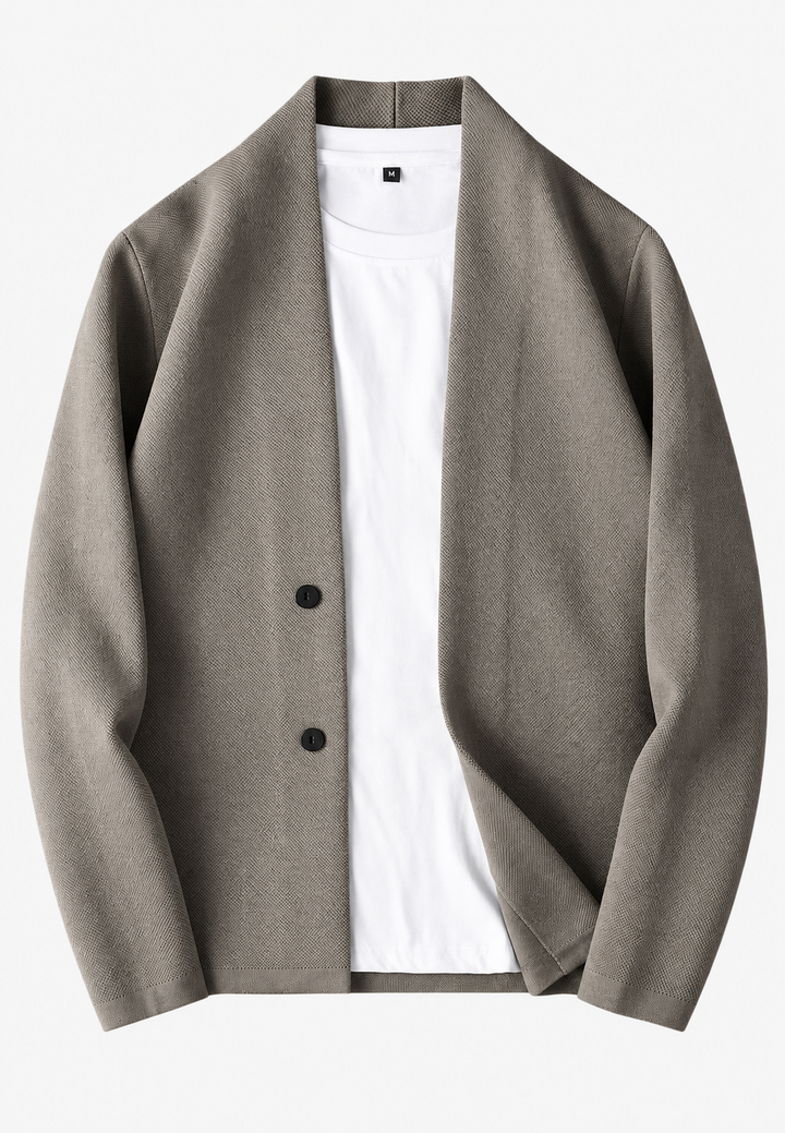 Elegante gebreide cardigan met knopen en sjaalkraag - Salvatore