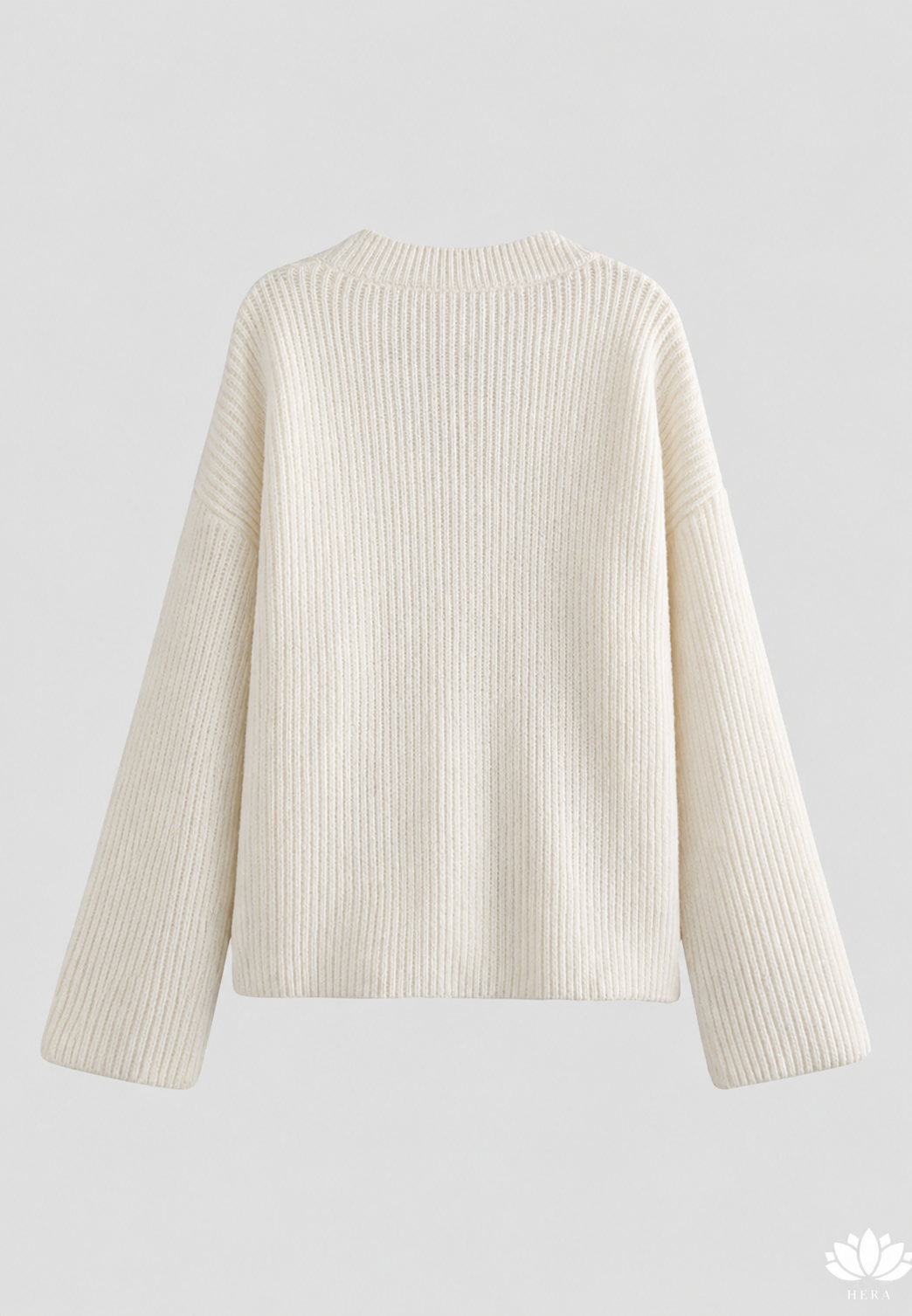 Oversized damesvest van grof breiwerk met V-hals en knopen - Eilika